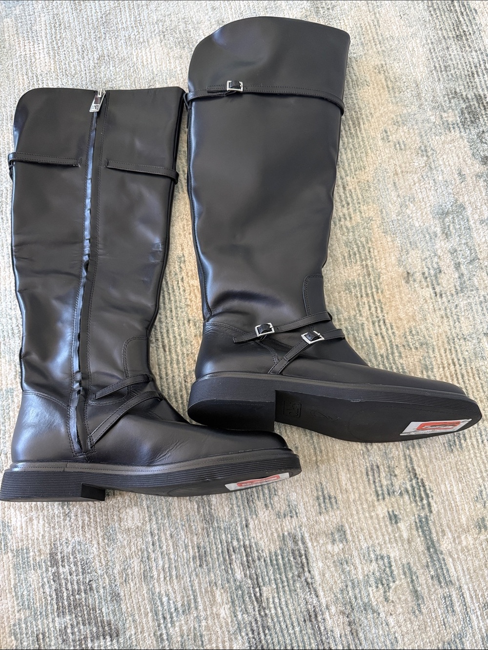 Sarto Leather boots with full length zipper.